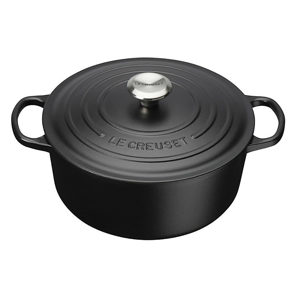 Le Creuset Cast Iron Round Casserole 28cm - Satin Black